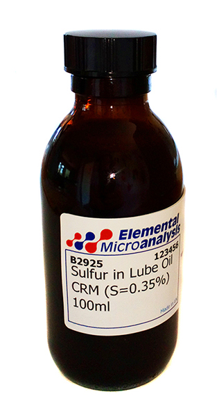 Sulfur in Lube Oil (S=0.370%) 100ml  See Cert 240212
